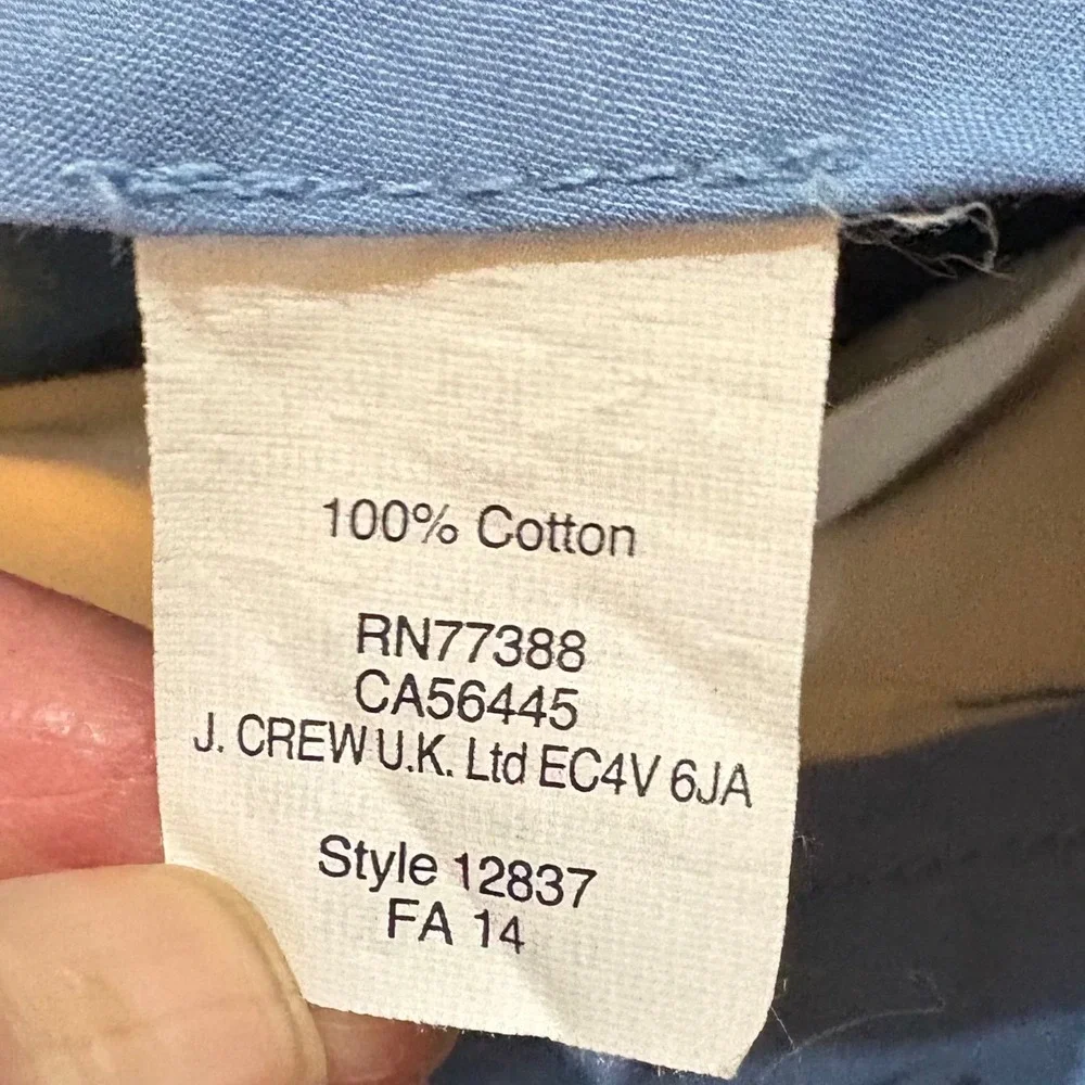 J‎ Crew The Bleecker Chinos Mens 31x32 Blue Cotton Flat Front Pants